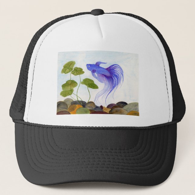 Blue Betta Fish Truckerkeps (Framsida)