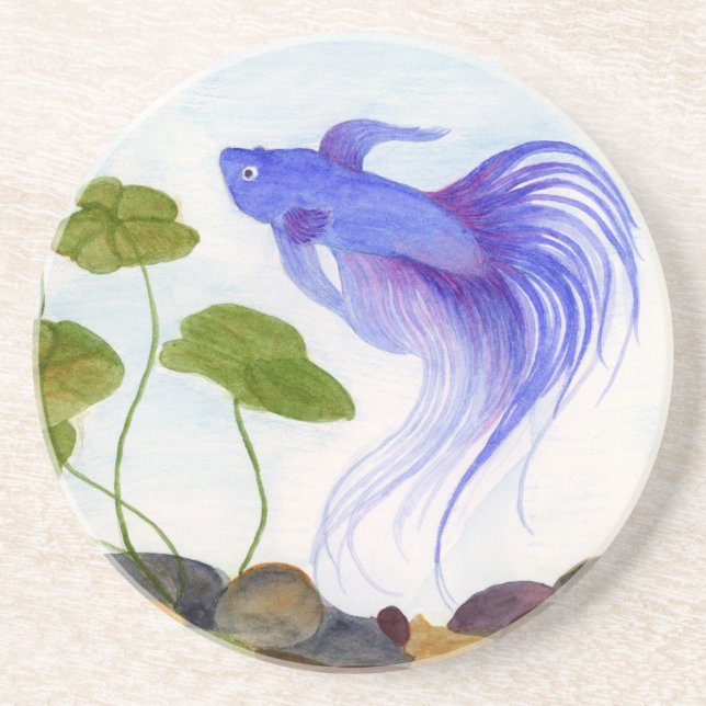 Blue Betta Fish Underlägg (Framsidan)