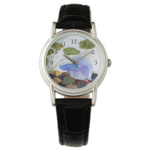 Blue Betta Fish Wrist Watch Armbandsur
