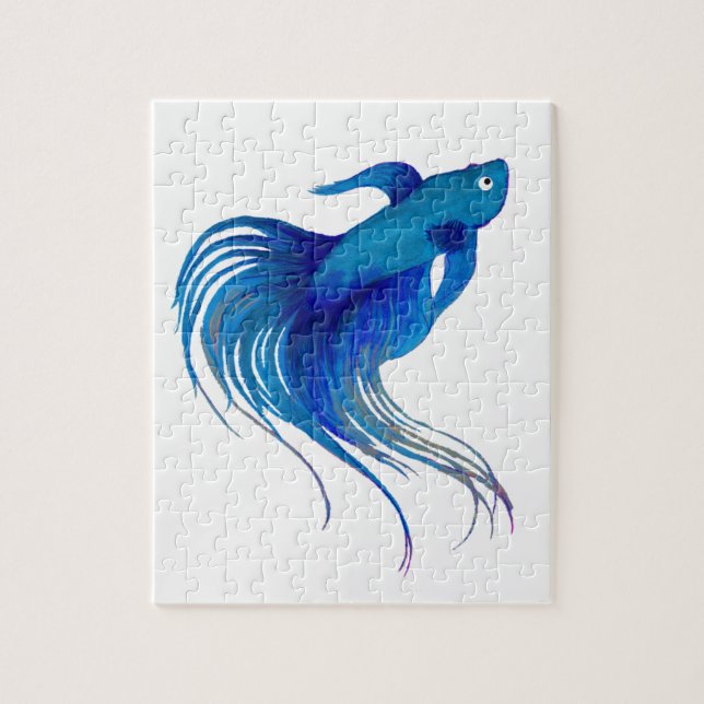 Blue Betta Watercolor Pussel (Vertikal)