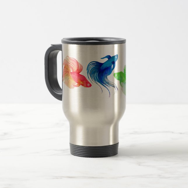 Blue Betta Watercolor Resemugg (Framsida vänster)