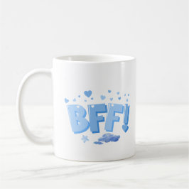 Blue BFF Graphic med hearts och Cloud Kaffemugg