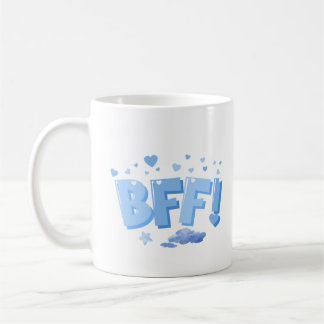 Blue BFF Graphic med hearts och Cloud Kaffemugg
