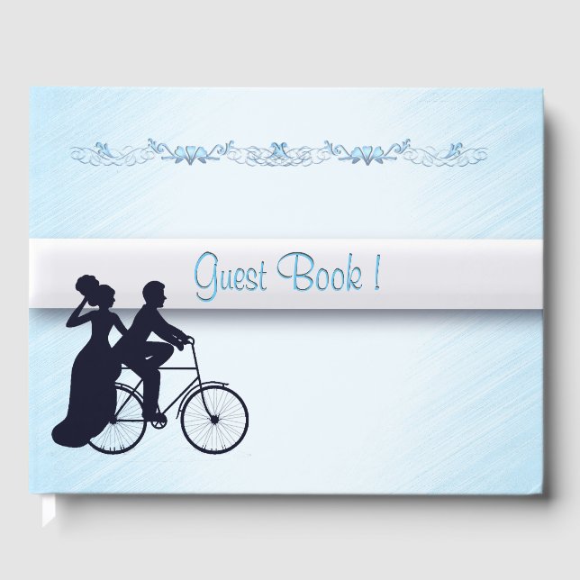 Blue Bicycle Bröllop Guest Bok (Framsida)