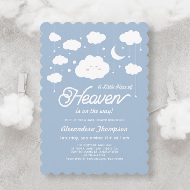 Blue Biet i Heaven Sent Baby Shower Inbjudningar (Skapare uppladdad)