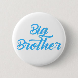 Blue Big Brother syskon Typography Knapp