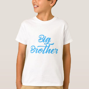 Blue Big Brother syskon Typography T Shirt