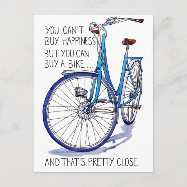Blue Bike Happity Card Vykort (Framsida)