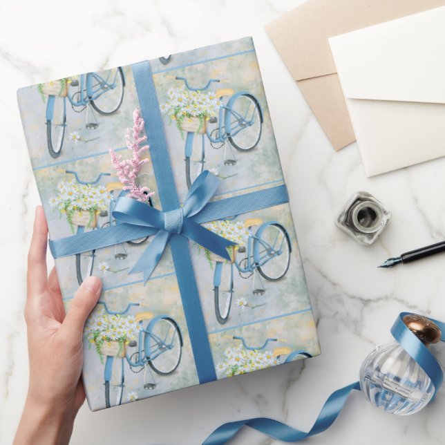 Blue Bike med Daisy Presentpapper (Gifting)