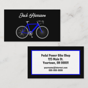 Blue Bike on Black Visitkort