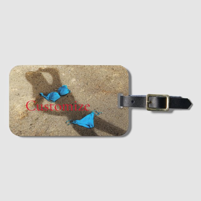 Blue Bikini Beach Sand Thunder_Cove Bagagebricka (Framsida horisontal)