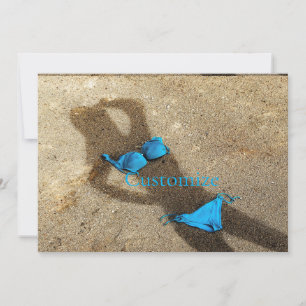 Blue Bikini Beach Sand Thunder_Cove Julkort