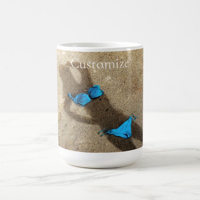 Blue Bikini Beach Sand Thunder_Cove Kaffemugg (Center)