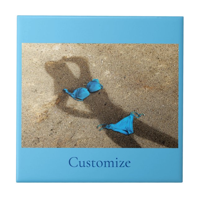 Blue Bikini Beach Sand Thunder_Cove Kakelplatta (Framsidan)