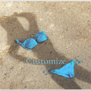 Blue Bikini Beach Sand Thunder_Cove Klistermärken