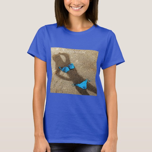 Blue Bikini Beach Sand Thunder_Cove T Shirt (Framsida)