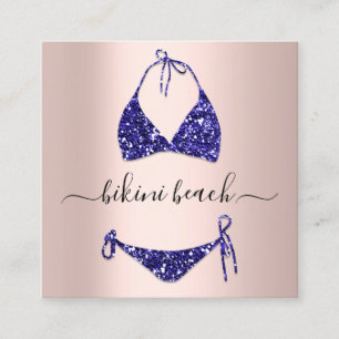 Blue Bikini Lingerie Beach Costume Underwear Shop Fyrkantigt Visitkort