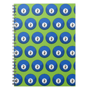 Blue Billiard Boll nummer två Mönster Anteckningsbok