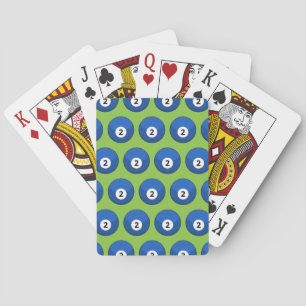 Blue Billiard Boll nummer två Mönster Casinokort
