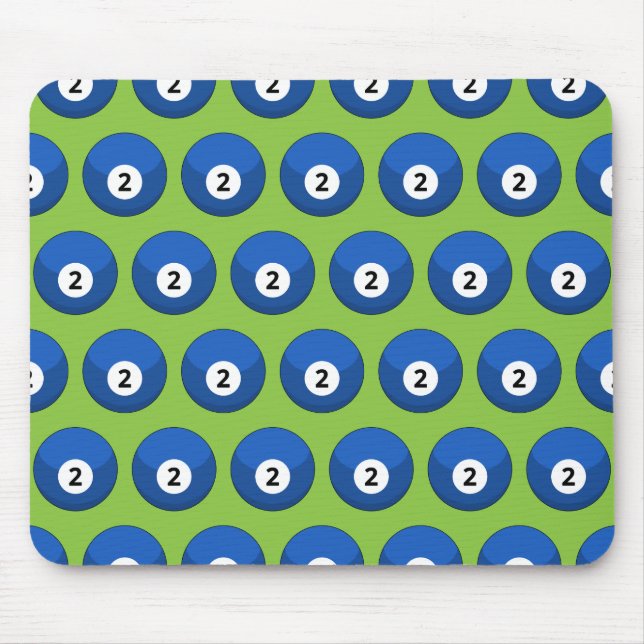 Blue Billiard Boll nummer två Mönster Musmatta (Framsidan)