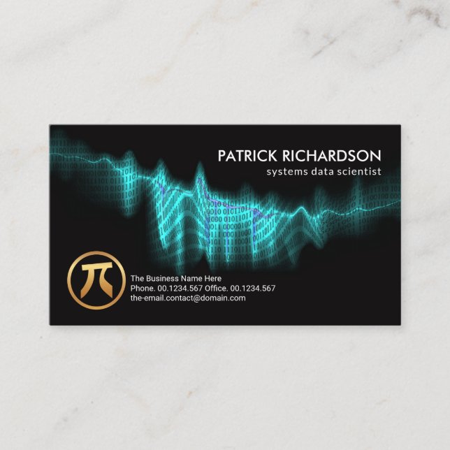 Blue Binary Codes Digital Wave Data Scientist Visitkort (Framsida)