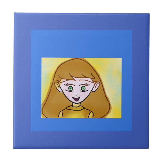 Blue Bingo Anime Ceramic Tile Kakelplatta (Framsidan)