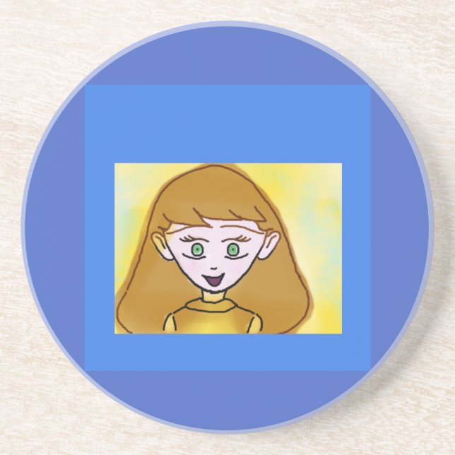 Blue Bingo Anime Sandstone Underlägg (Framsidan)
