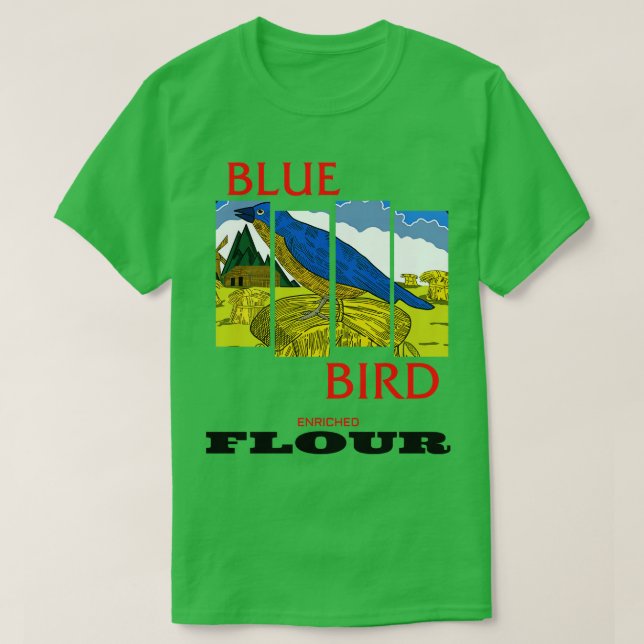 BLUE BIRD BLACK FLAGGA T SHIRT (Design framsida)