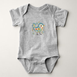 Blue Bird Blommigt Baby Bodykostym T Shirt