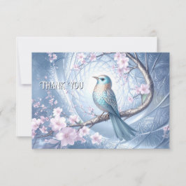 Blue Bird Floral Thank You Card Tack Kort