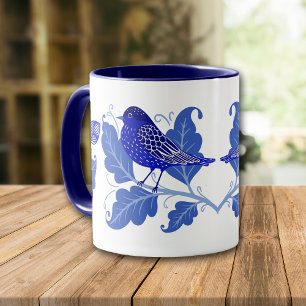 Blue Bird Folk Art Mugg