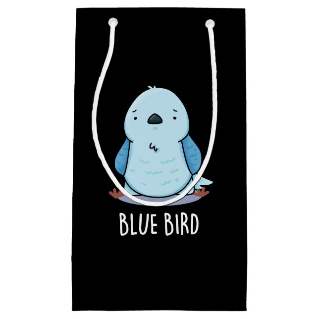 Blue Bird Funny Animal Pun Mörk BG (Framsidan)