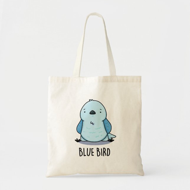 Blue Bird Funny Animal Pun Tygkasse (Framsidan)