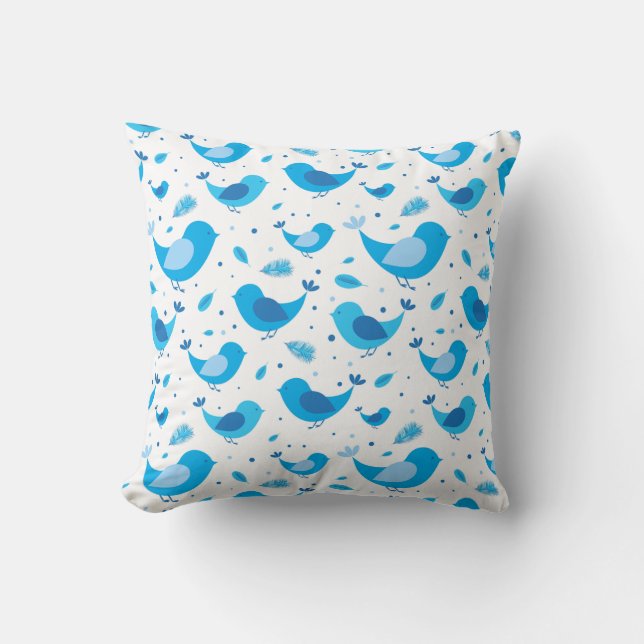 Blue Bird Harmony Pillow Kudde (Framsida)