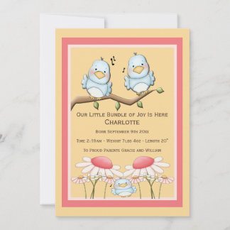 Blue Bird Nyfödd bebis Meddelande