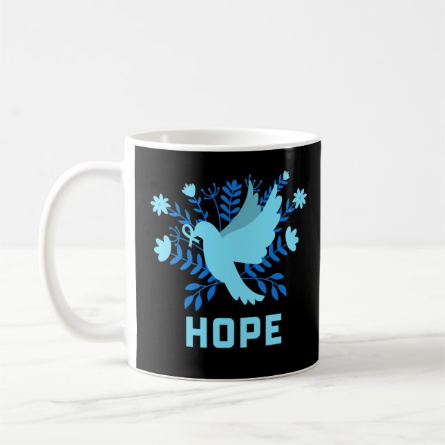 Blue Bird of Hope and Peace - Dove Kaffemugg (Vänster)