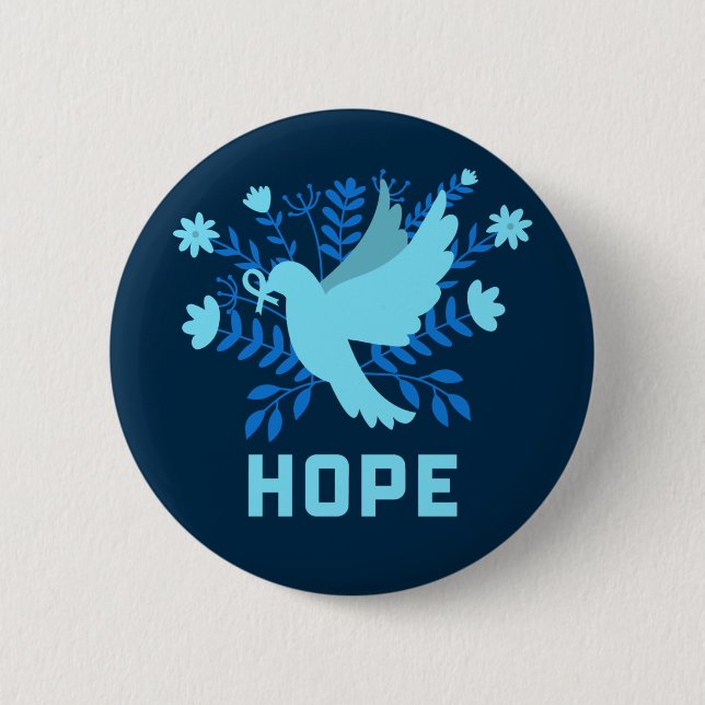 Blue Bird of Hope and Peace - Dove Knapp (Framsida)