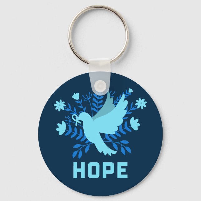 Blue Bird of Hope and Peace - Dove Nyckelring (Framsida)