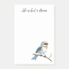 Blue Bird on a Tree Branch Post-it Block