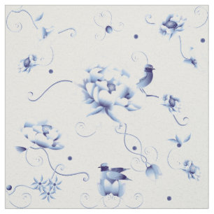 Blue Bird Ro Chinoiserie Blommigt Tyg