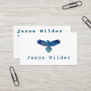 Blue Bird Silhouette Cloud Minimal Typewriter Visitkort