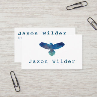 Blue Bird Silhouette Cloud Minimal Typewriter Visitkort