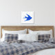 Blue Bird Silhouette på Chevron Rand Canvastryck (Insitu(Bedroom))