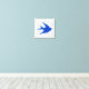 Blue Bird Silhouette på Chevron Rand Canvastryck (Insitu(Wood Floor))