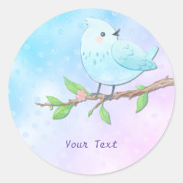 Blue Bird Sticker Runt Klistermärke