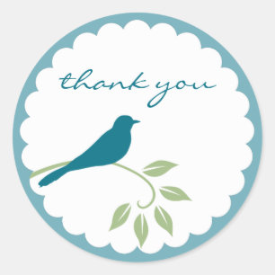 Blue Bird Sticker - Tack Runt Klistermärke