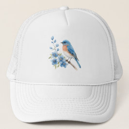 Blue bird with blue flowers keps