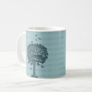 Blue Birds Butterflies Dream Träd Kaffemugg