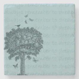 Blue Birds Butterflies Dream Träd Stenunderlägg