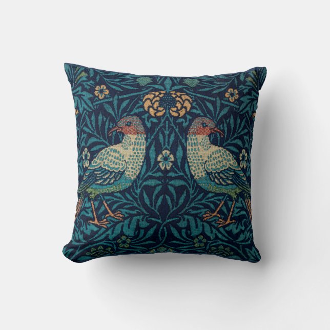Blue Birds Mönster av William Morris Kudde (Framsida)